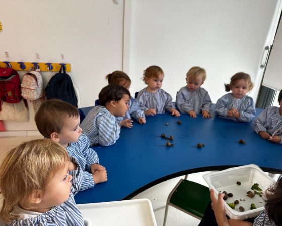 A las jirafas nos han visitado unos caracoles y les hemos cantado «Cargol treu banya»